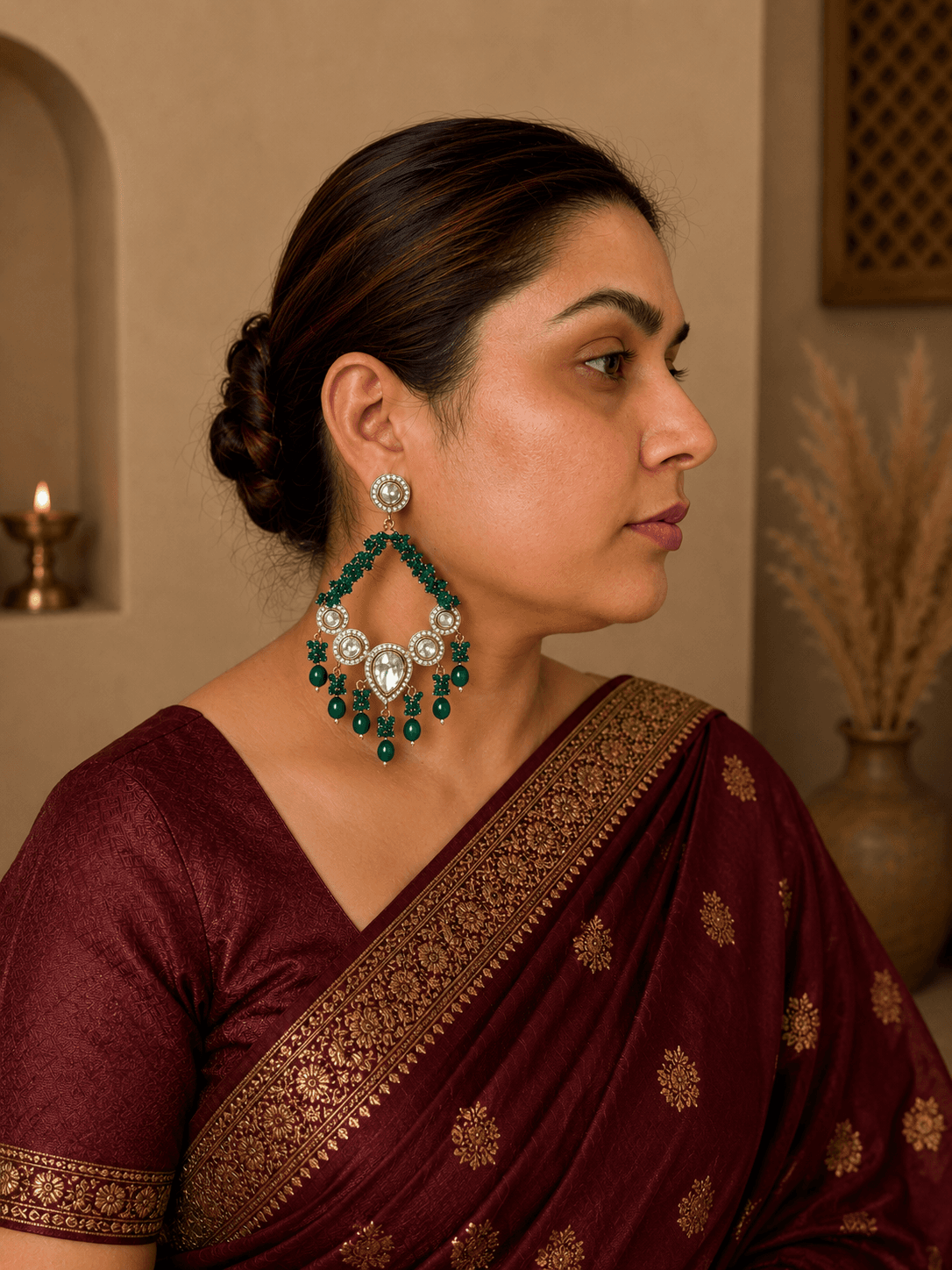 Emerald Noor Chandelier Earrings image 2
