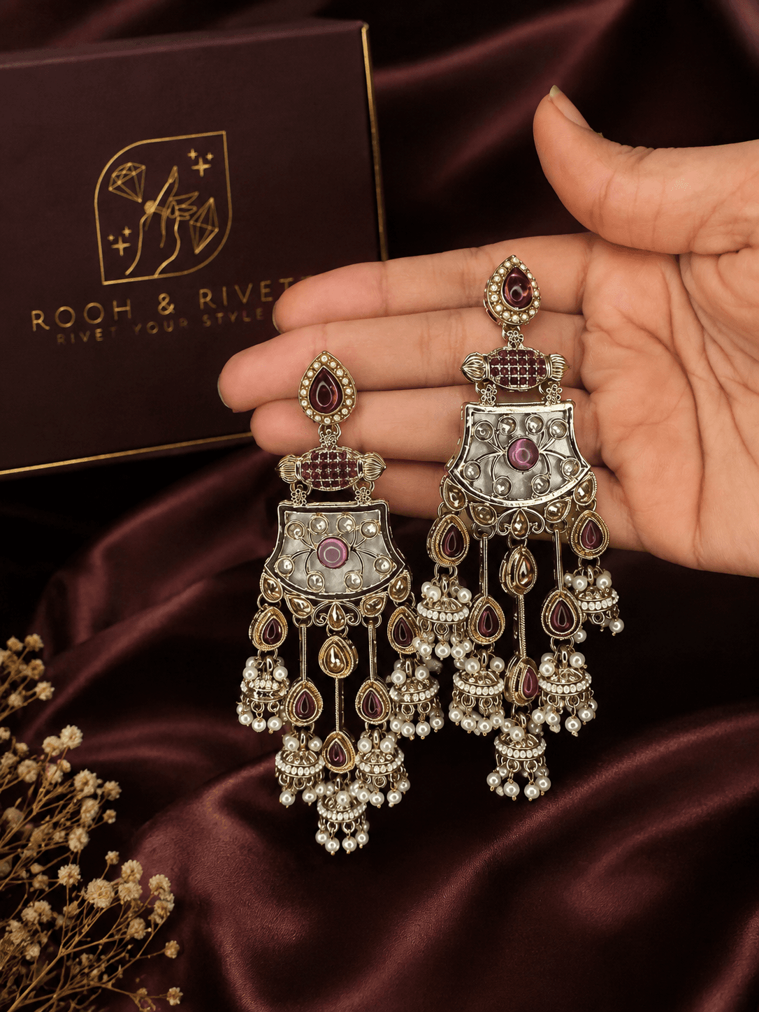 Meher Ruby Jhumka Earrings image 1